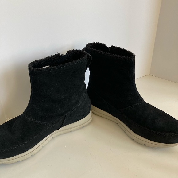 SOREL Explorer Black Suede Zip Ankle Sneaker Boot Women’s Size 8.5 - Picture 7 of 11
